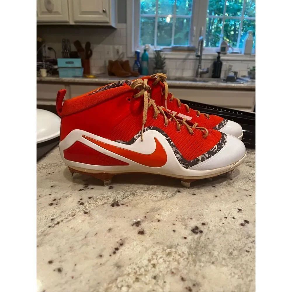 Nike Force Zoom Cleats Baseball Shoes Orange sz 12-1/2 EUC